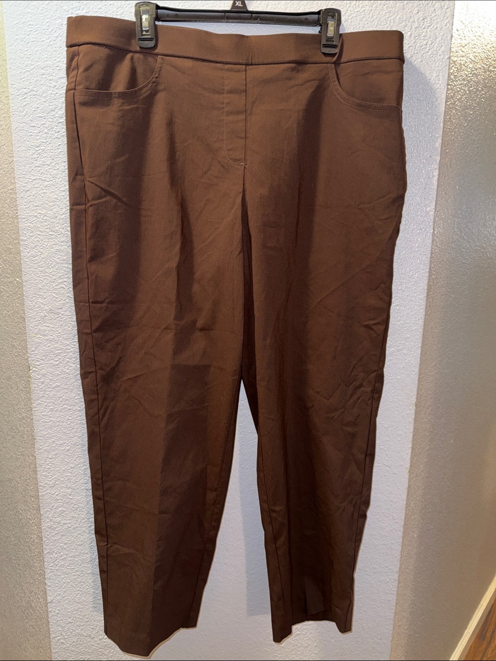 Alfred Dunner Brown Cropped Ankle Pants